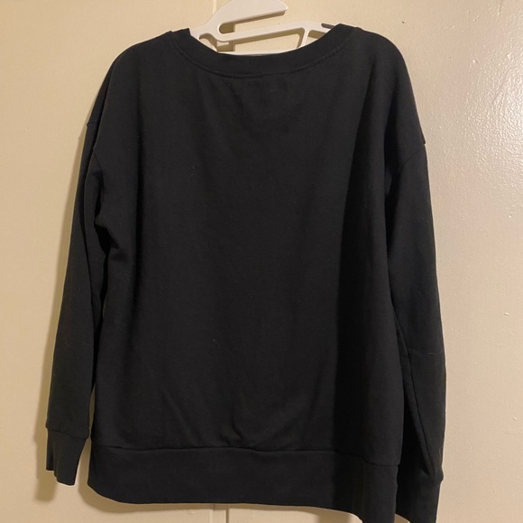 NWOT Victoria Secret sweatshirt black shiny lettering. Loose oversized fit. - Picture 3 of 6
